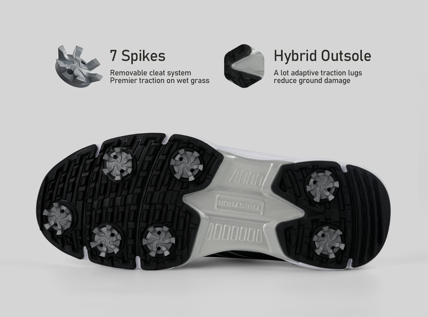 Goating Player G617 Men's Professional Spikes Golf Shoes / Black