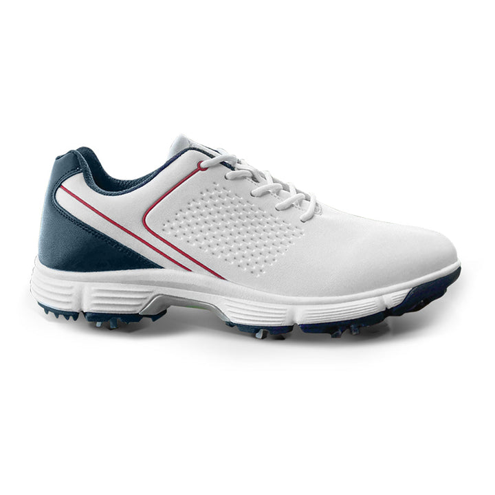 Goating Player G617 Men's Professional Spikes Golf Shoes / White-Blue