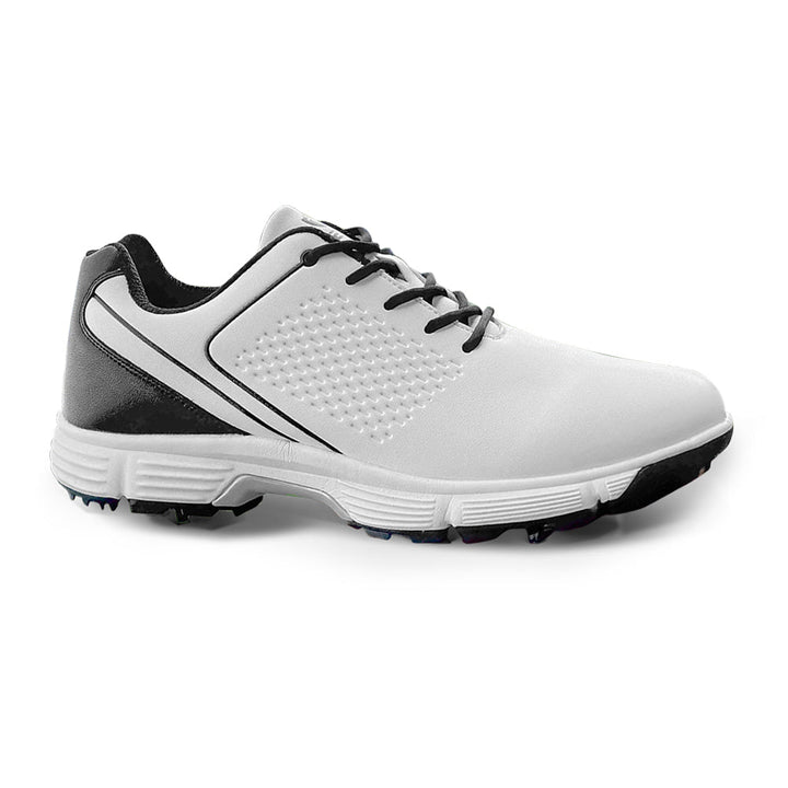 Goating Player G617 Men's Professional Spikes Golf Shoes / White-Black