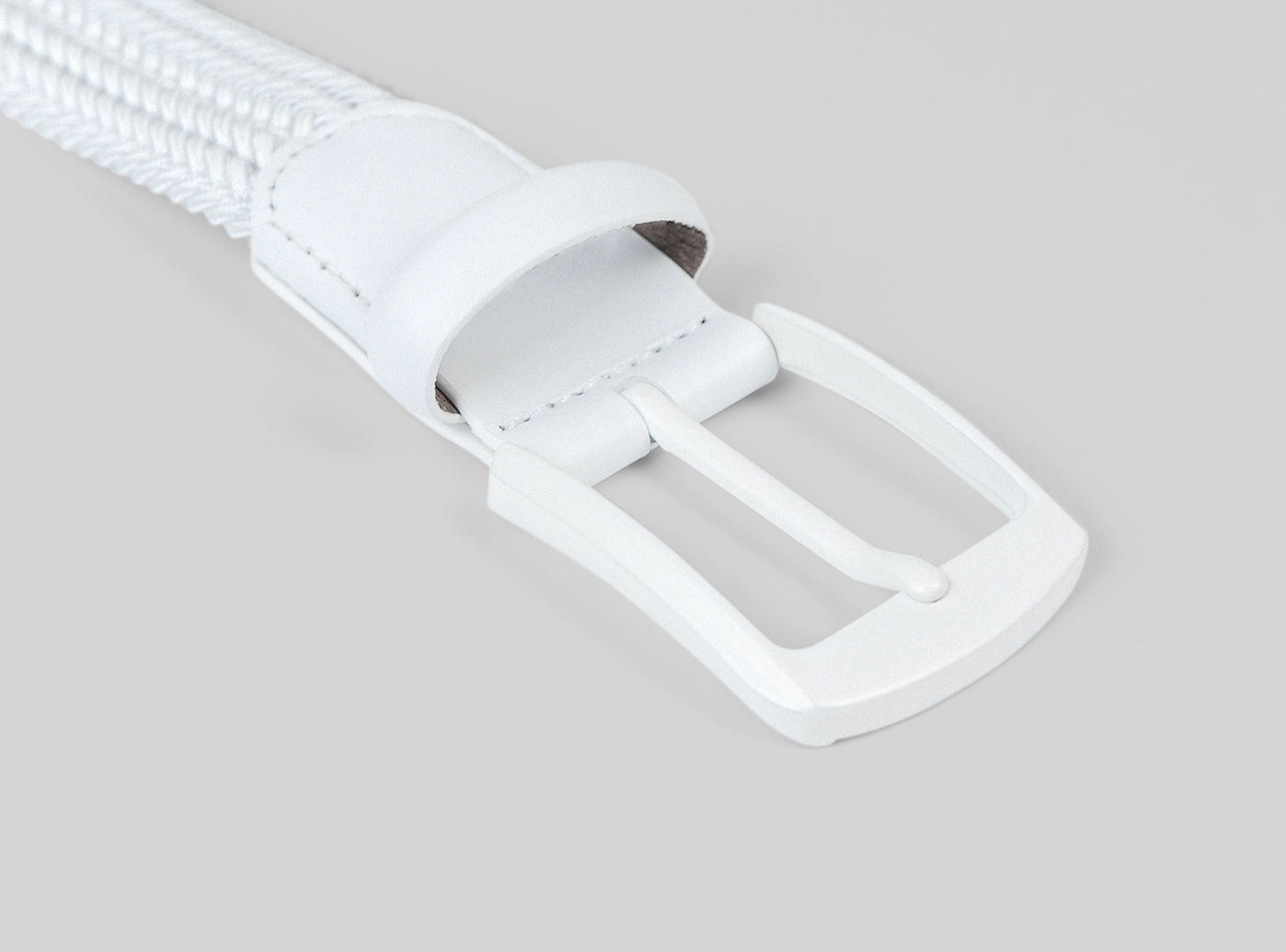 Goating Player Tour Woven Belt:10K Swing-Proof, No Holes Needed / White