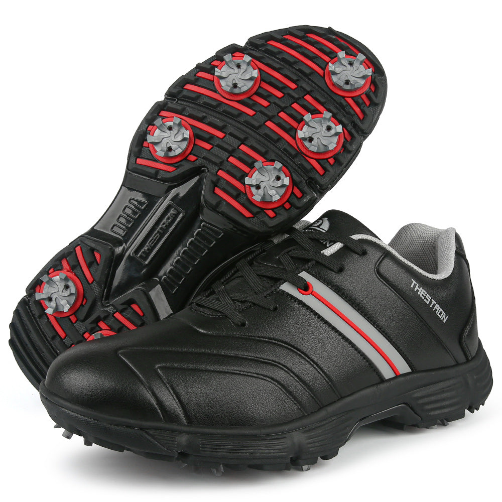 Goating Player G517 Men's Professional Spikes Golf Shoes / Black