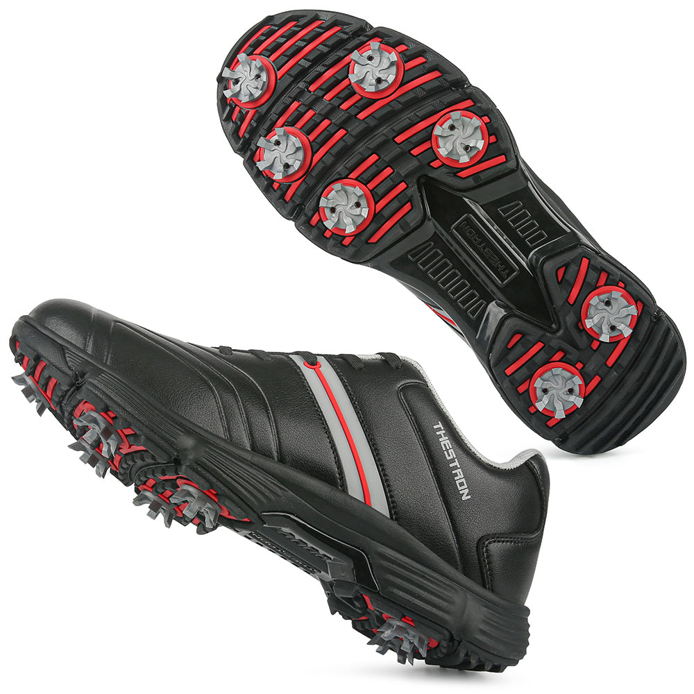 Goating Player G517 Men's Professional Spikes Golf Shoes / Black