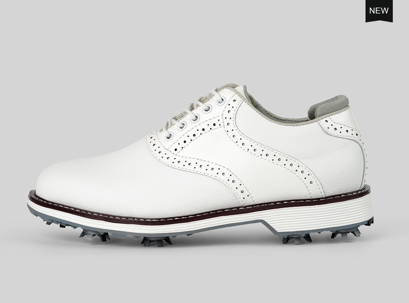 Goating Player G1 Men's Professional Spikes Golf Shoes  / White