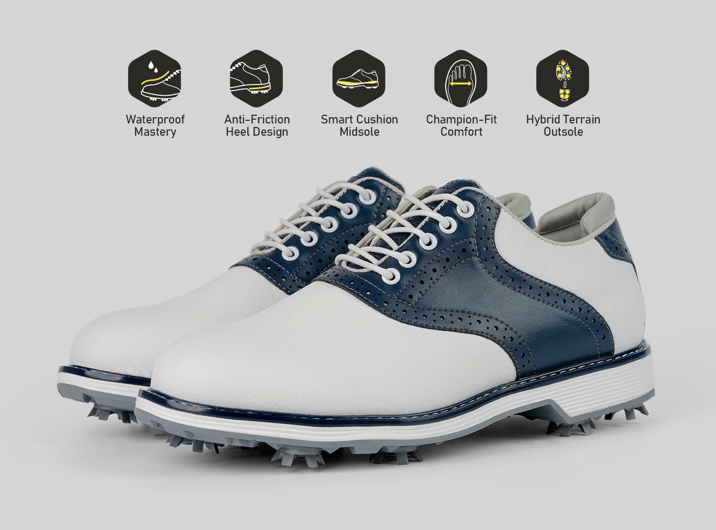 Goating Player G1 Men's Professional Spikes Golf Shoes  / Blue