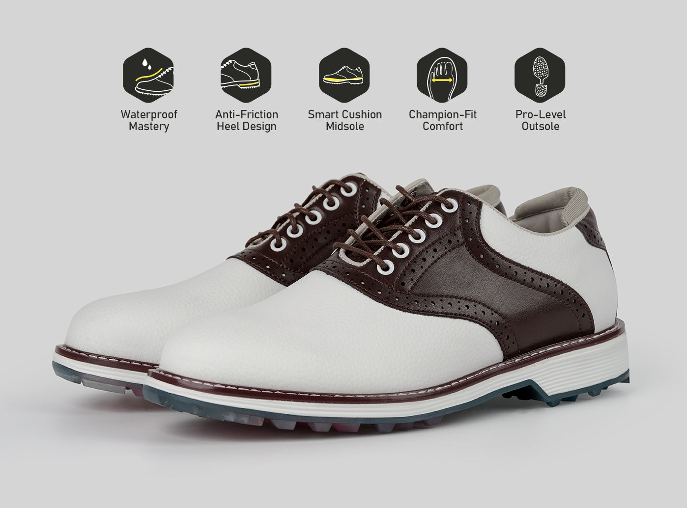 Goating Player G3 Men's Professional Spikeless Golf Shoes / Brown