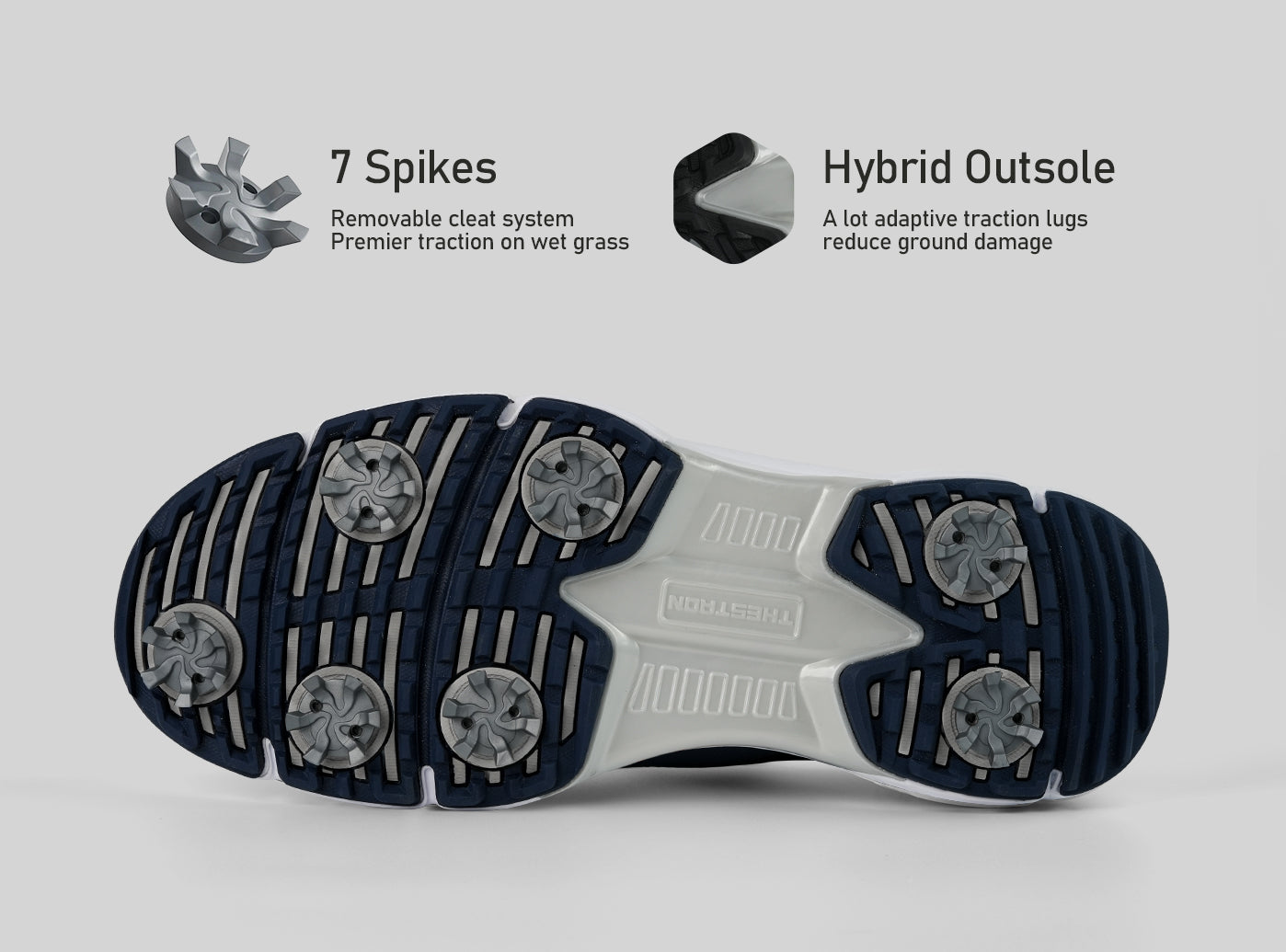 Goating Player G716 Men's Professional Spikes Golf Shoes / Blue