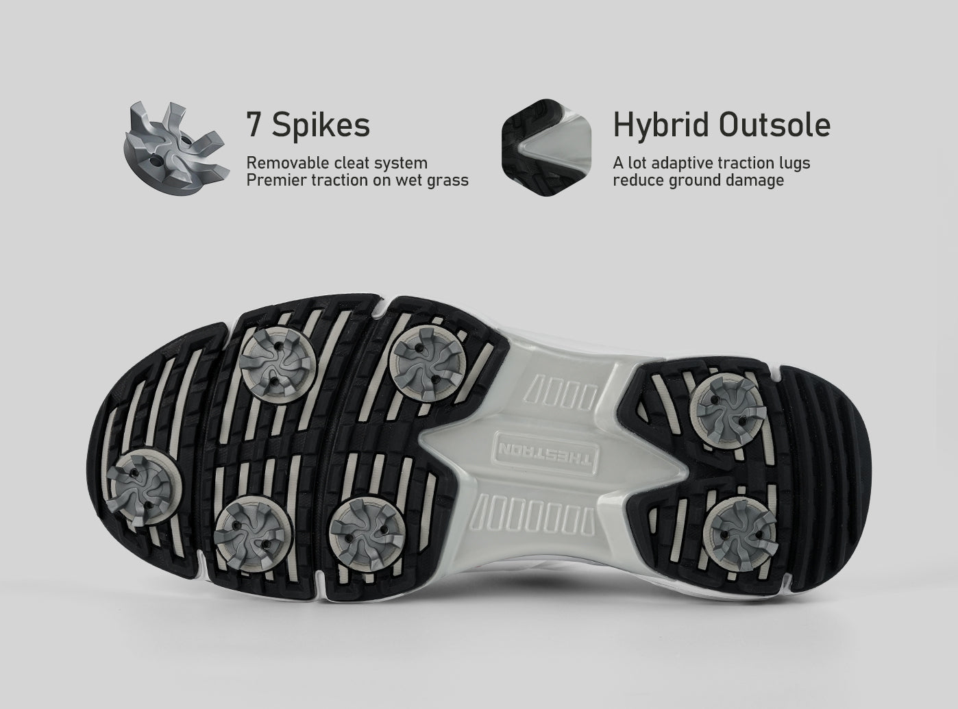 Goating Player G716 Men's Professional Spikes Golf Shoes / White