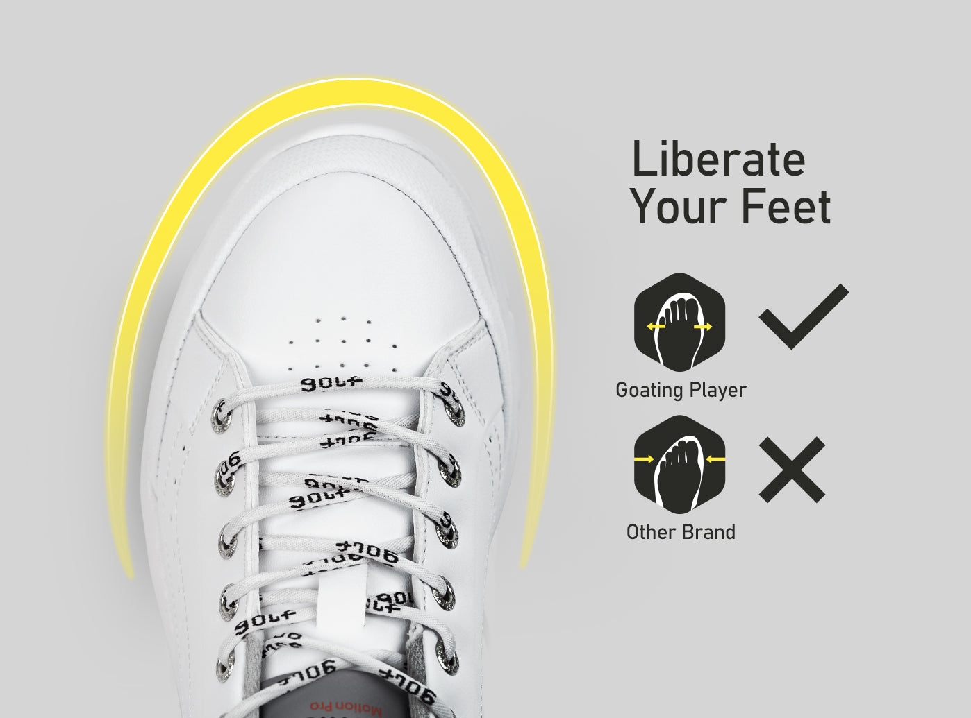 Goating Player G716 Men's Professional Spikes Golf Shoes / White
